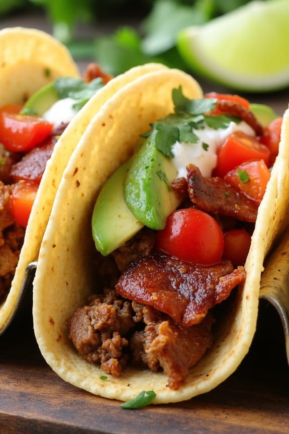 smoky bacon pork tacos