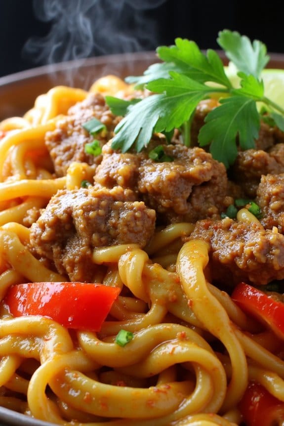 spicy coconut curry noodles