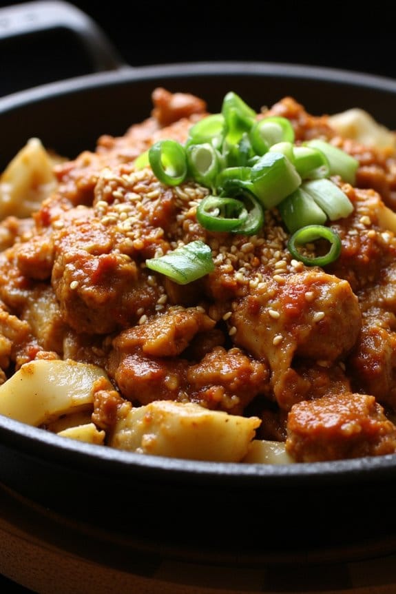 spicy pork and cabbage skillet