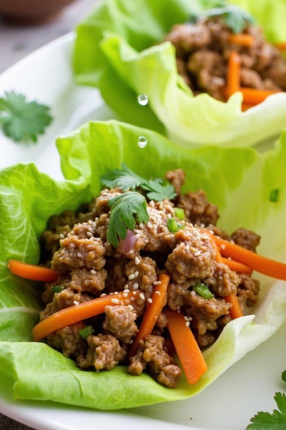 spicy pork lettuce wraps