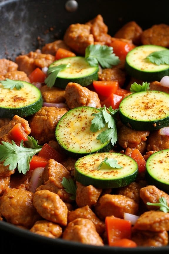spicy pork zucchini skillet recipe