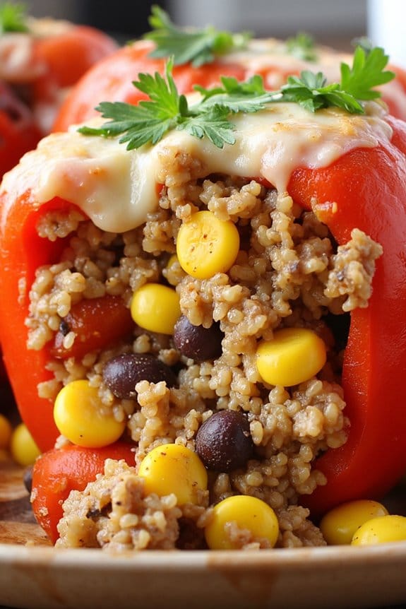 spicy quinoa stuffed peppers