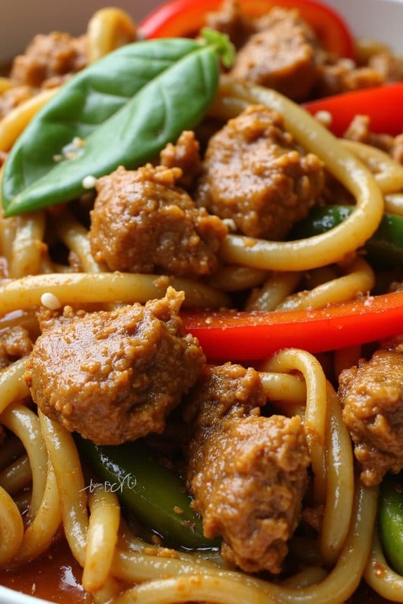 spicy savory thai noodles