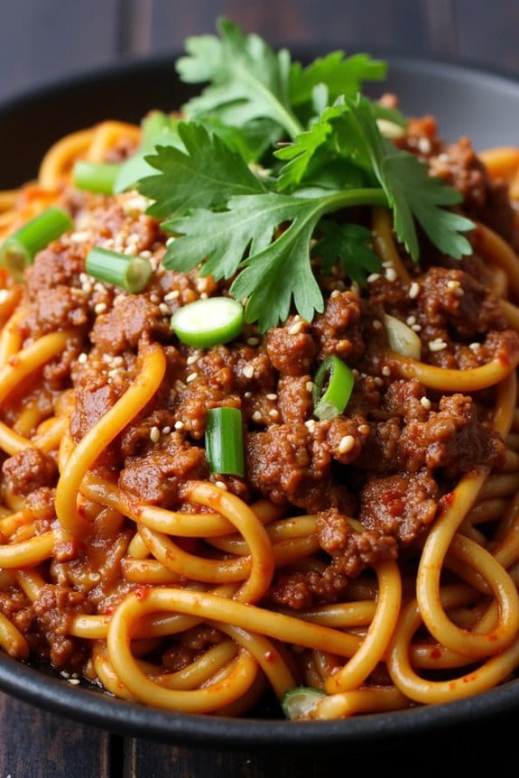 spicy sichuan pork noodles