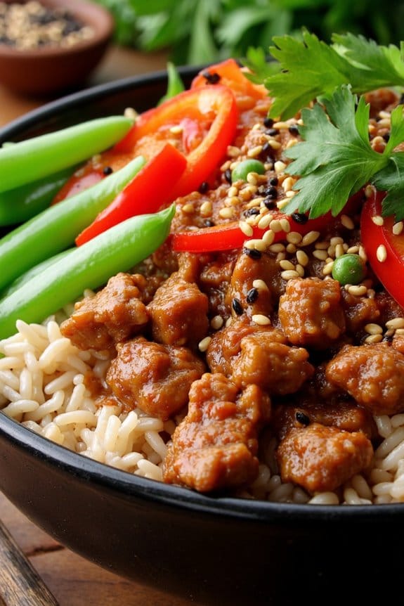 spicy szechuan pork bowl