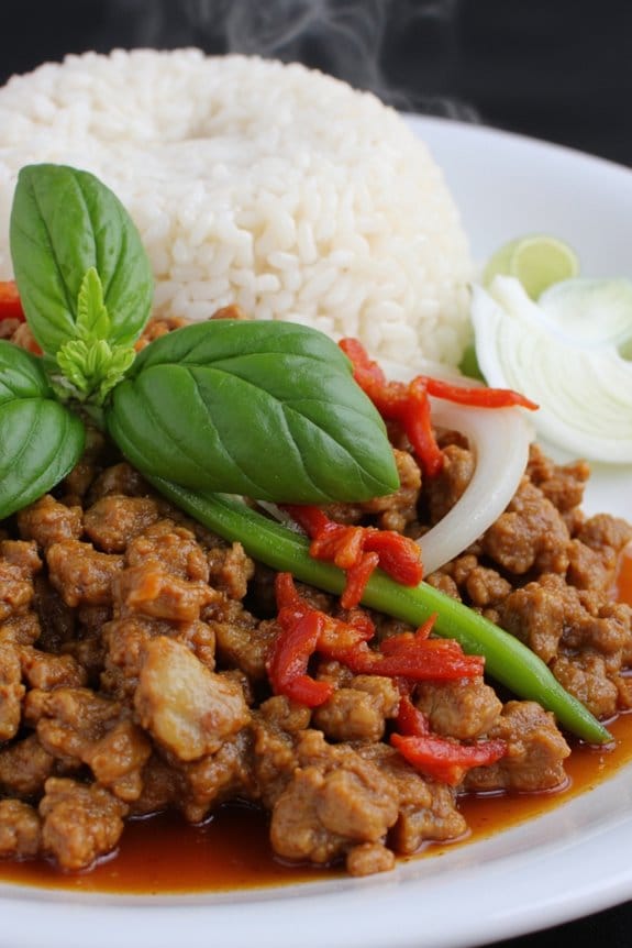 spicy thai basil pork