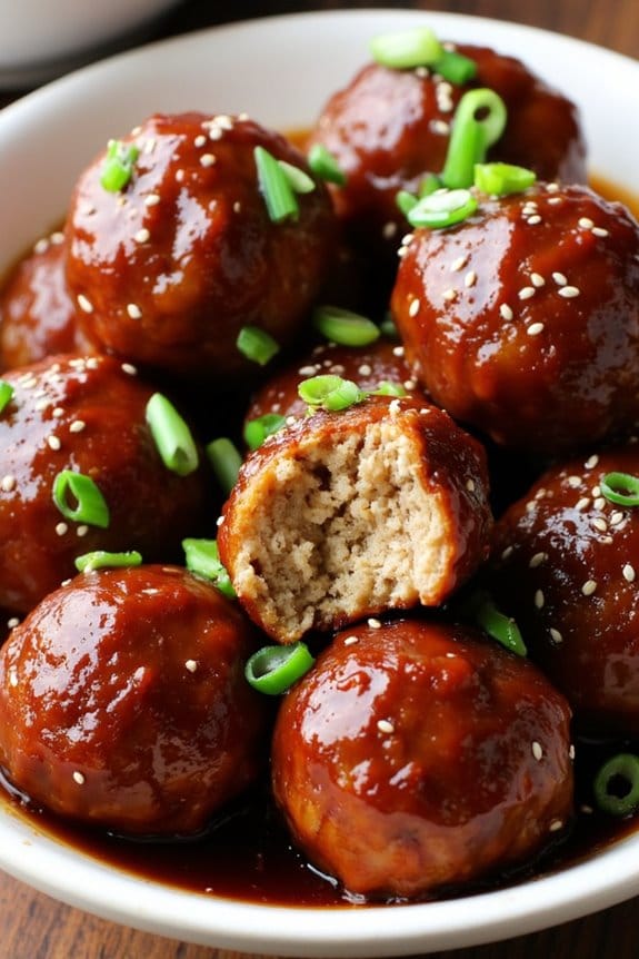 sweet and savory meatballs