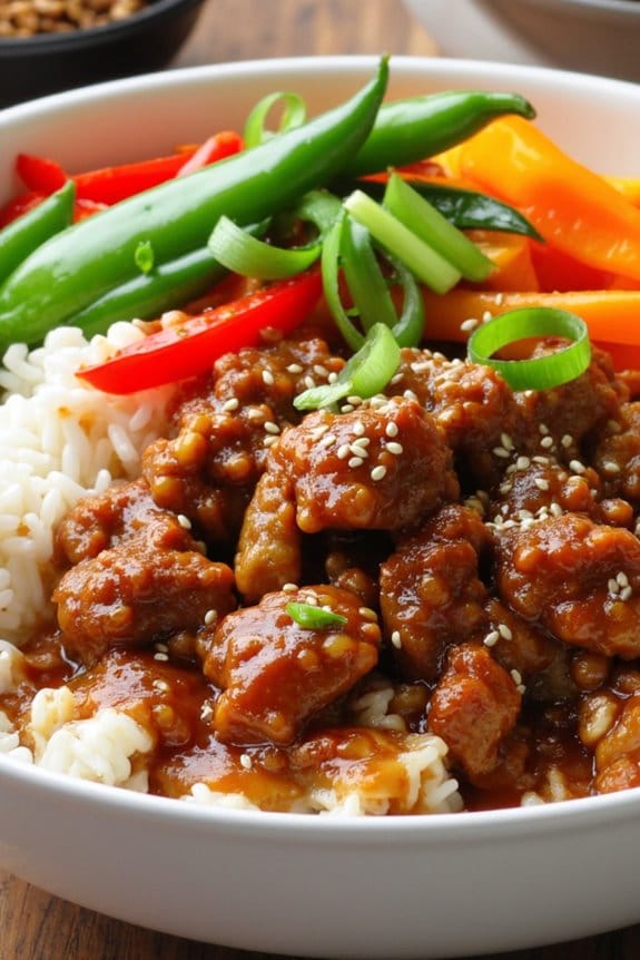 sweet and savory pork bowl