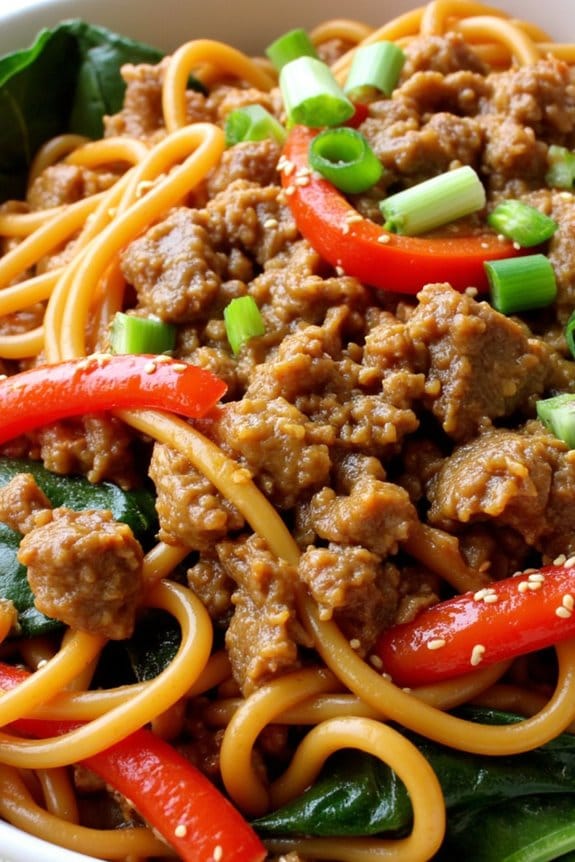 sweet and spicy japchae noodles