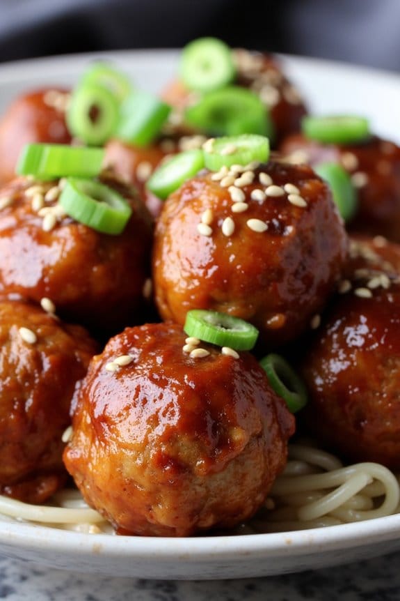 teriyaki glazed pork meatballs