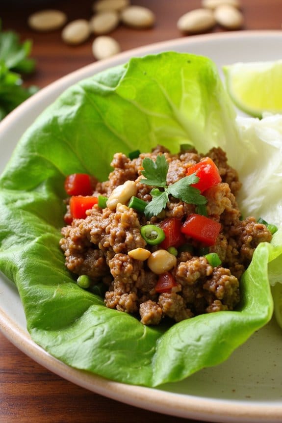 thai pork lettuce wraps