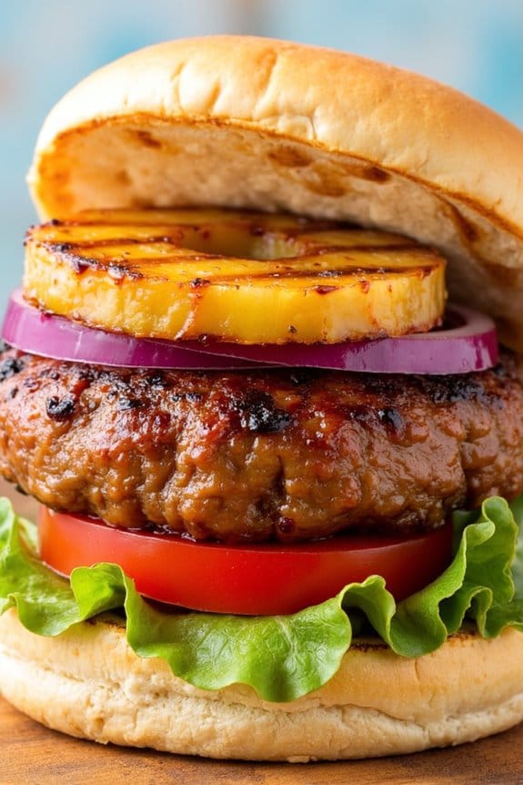 tropical pineapple teriyaki burger