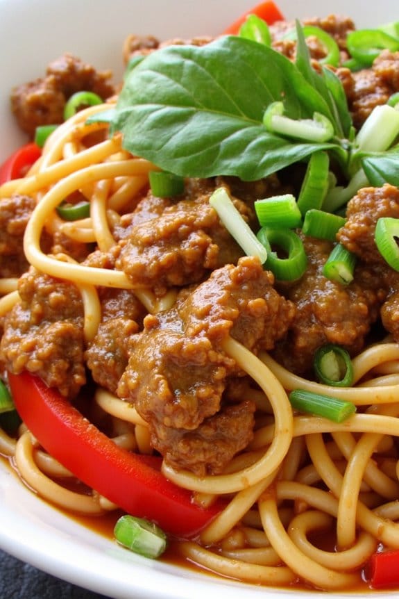 vibrant thai basil noodles