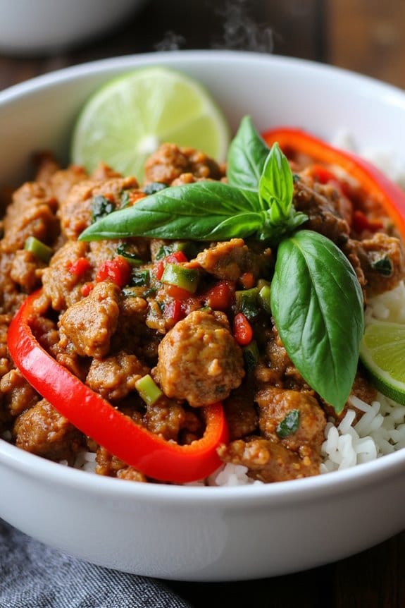 zesty thai basil pork bowl