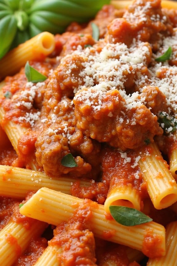 ziti with roasted pepper sauce