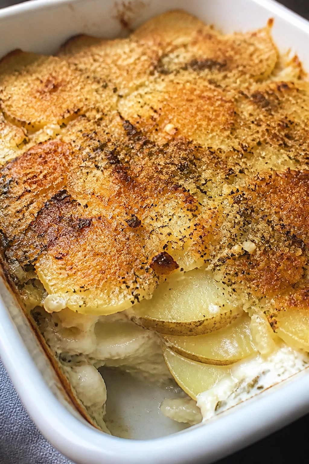 Garlic Parmesan Crusted Potato Casserole
