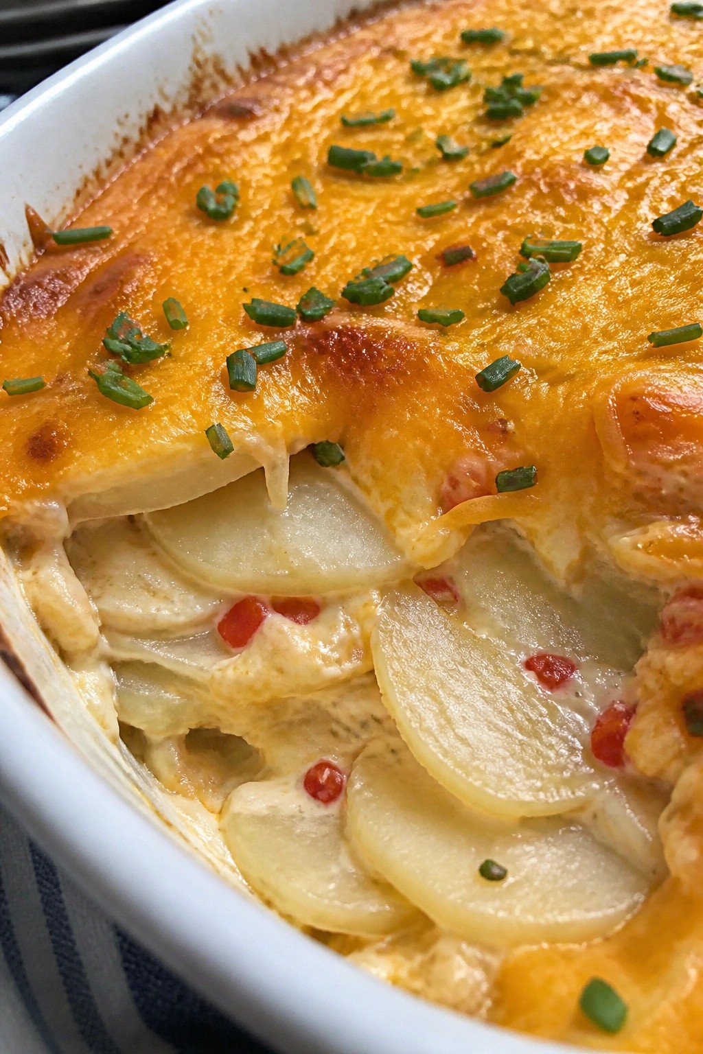 Pimento Cheese and Chive Potato Casserole
