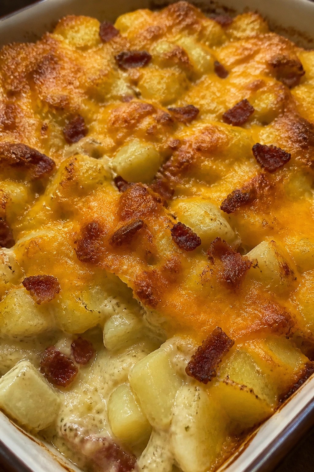Ranch Bacon and Sharp Cheddar Potato Casserole