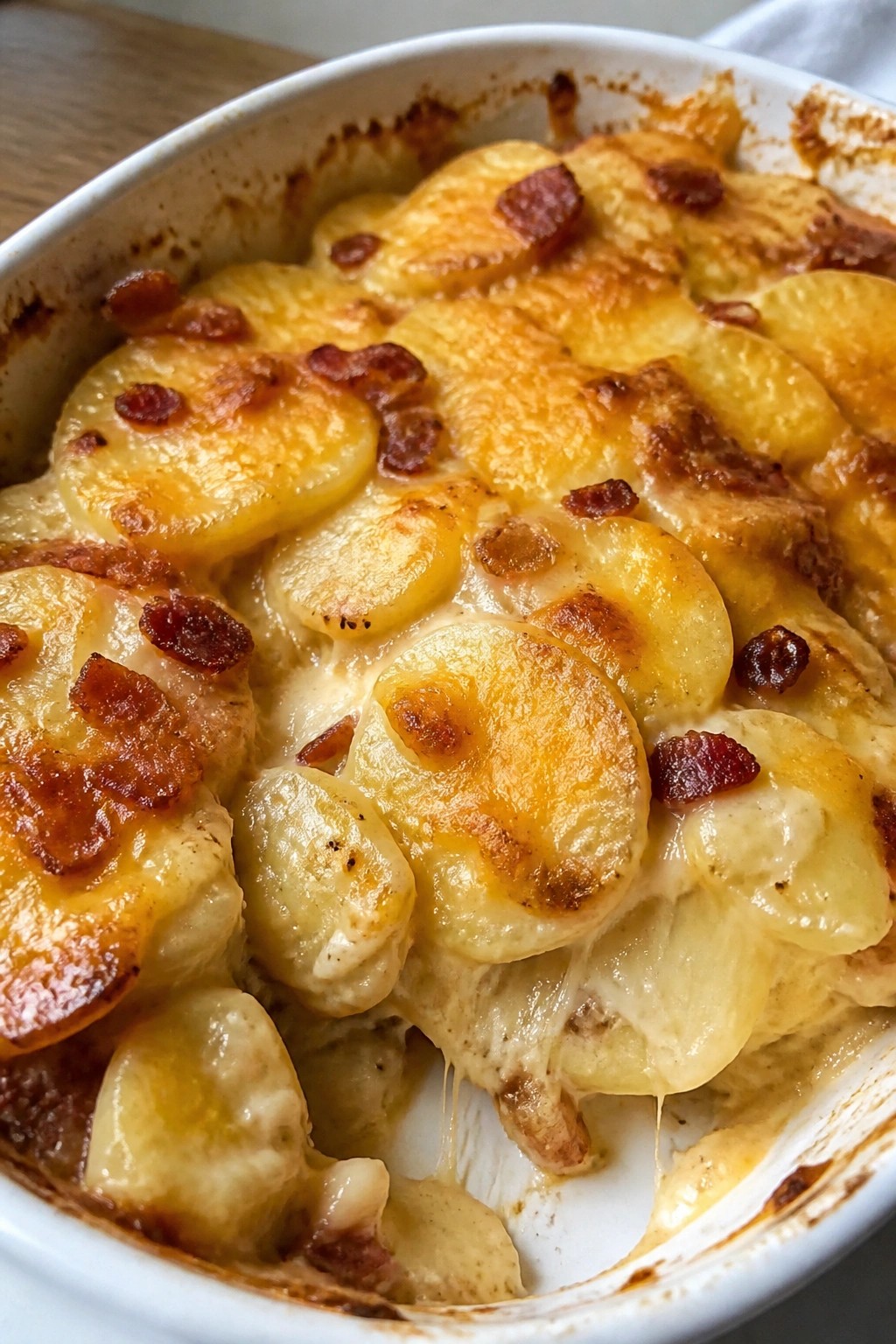 Smoky Bacon and Gouda Potato Casserole