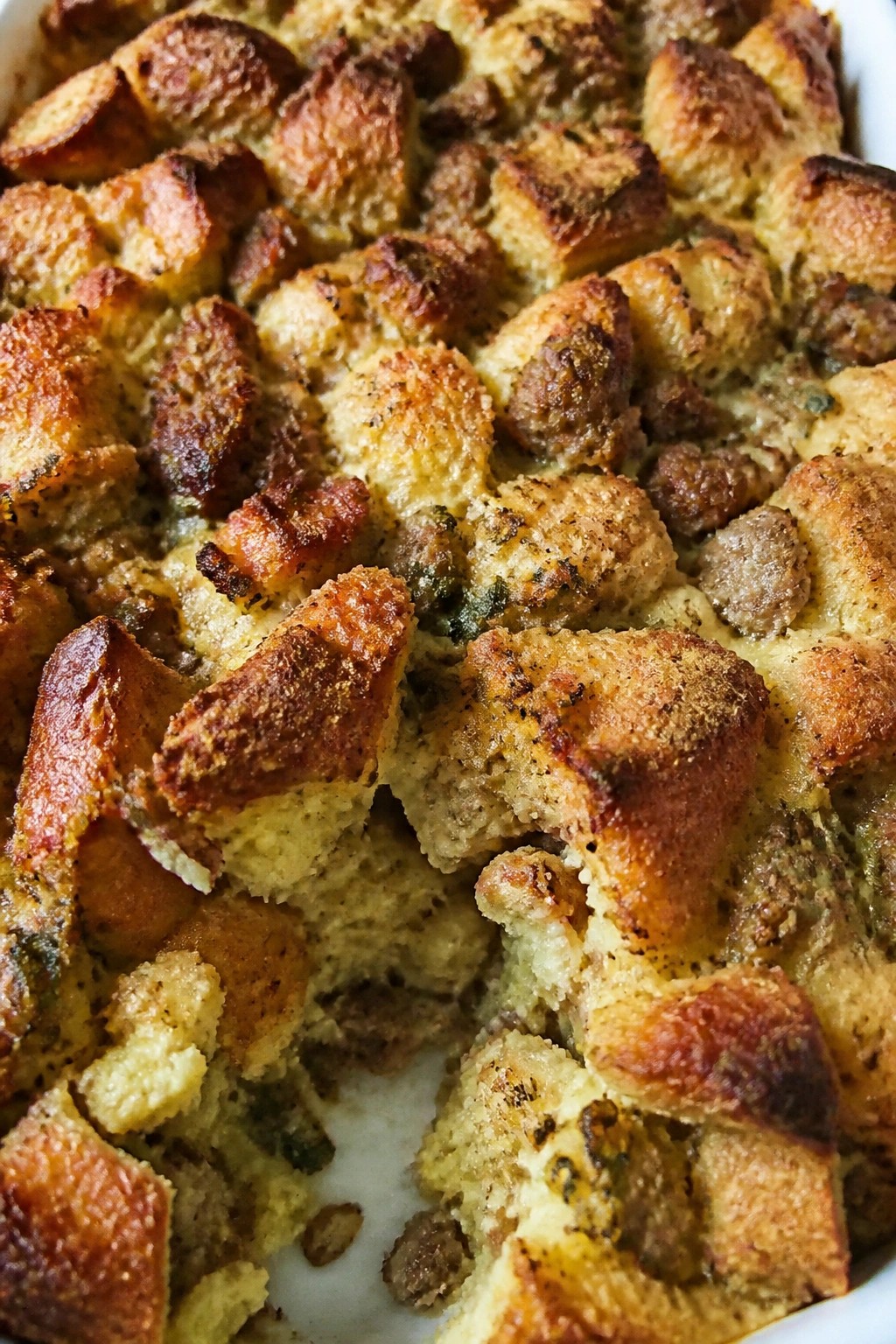 Sausage, Apple, and Sage Bread Pudding Casserole