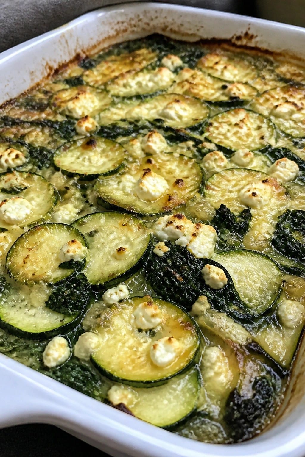 Greek Spinach Feta Zucchini Casserole
