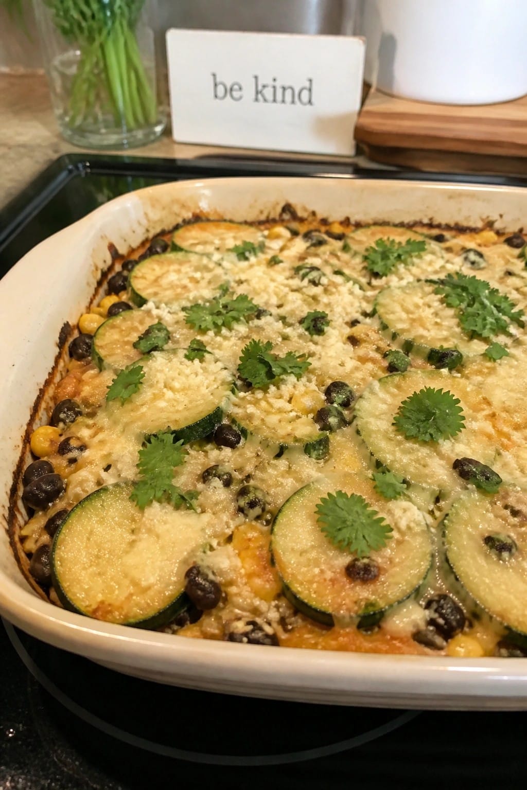 Mexican Street Corn and Black Bean Zucchini Casserole
