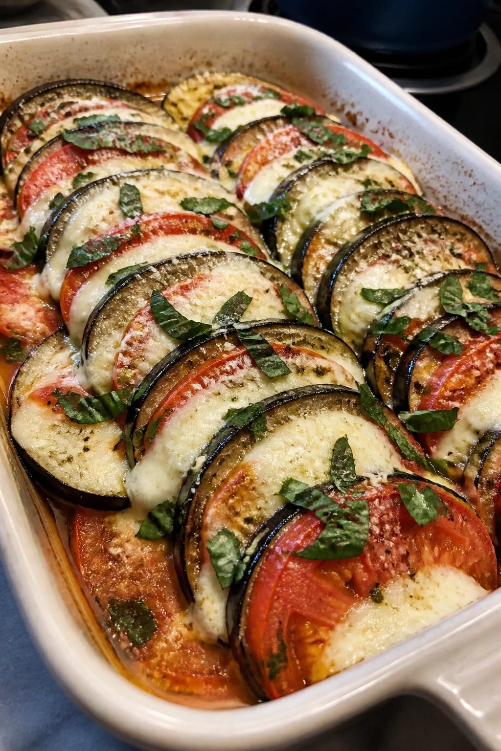 Caprese Eggplant and Mozzarella Casserole