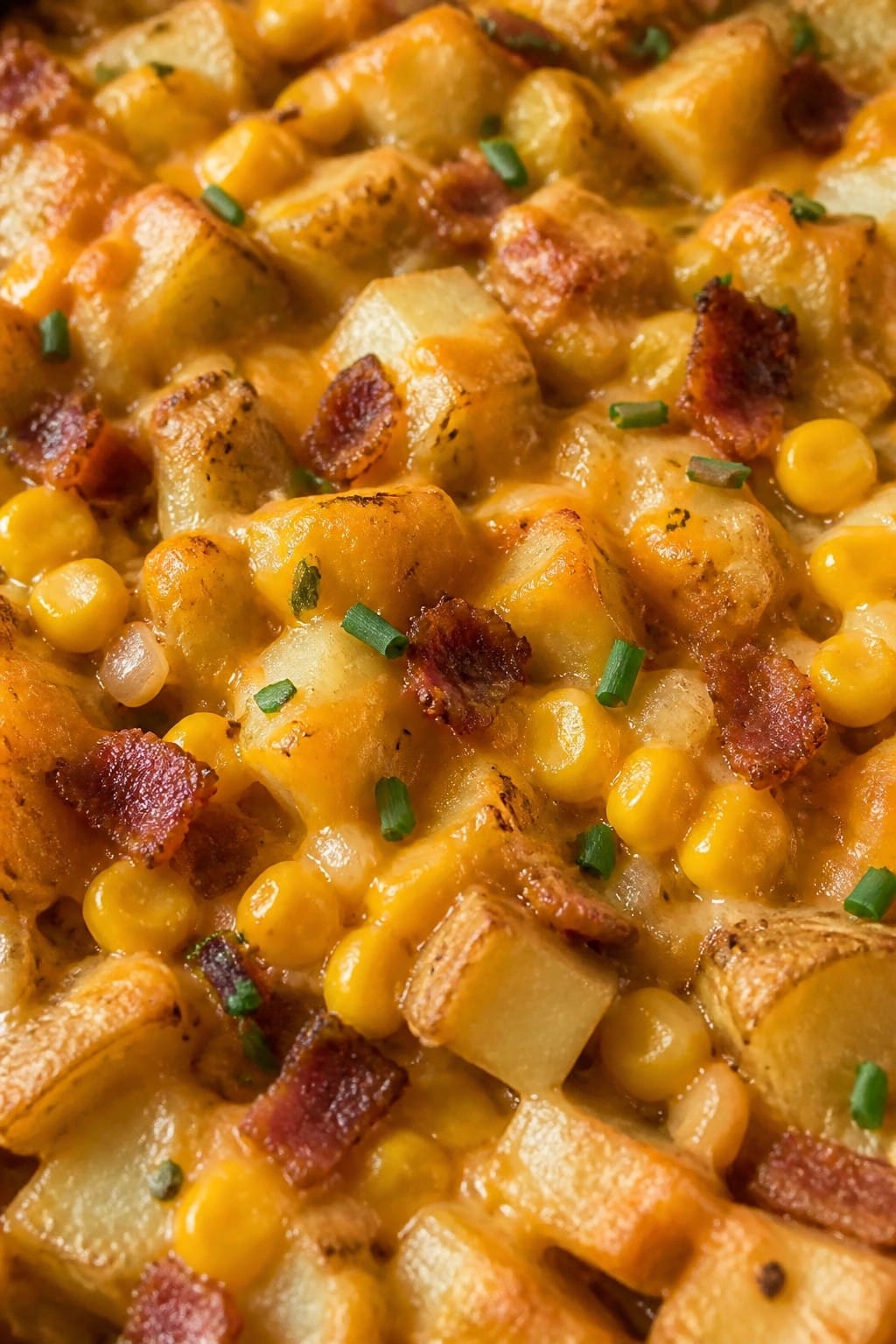 Cheesy Corn and Bacon Potato Casserole