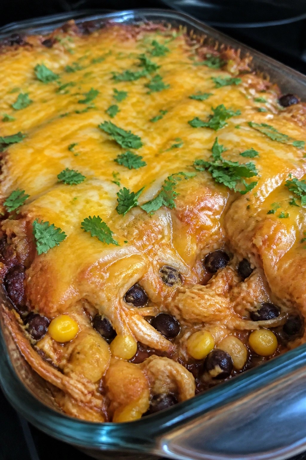 Cheesy Chicken Enchilada Casserole