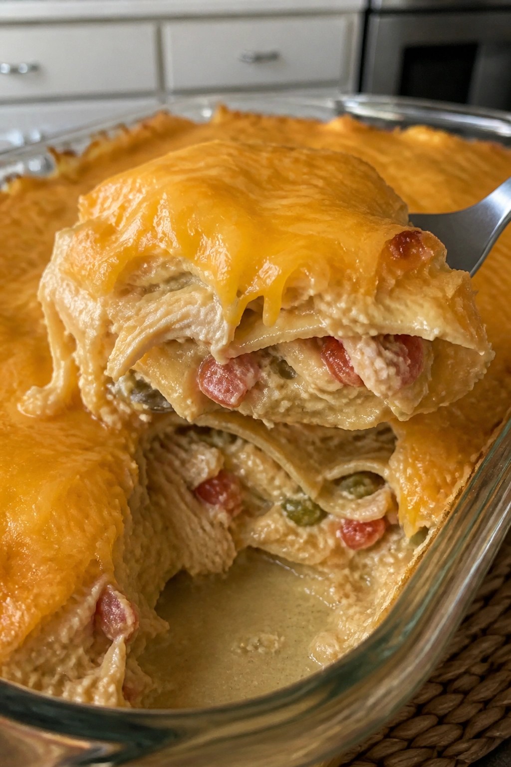 King Ranch Chicken Casserole with Tortilla Layers
