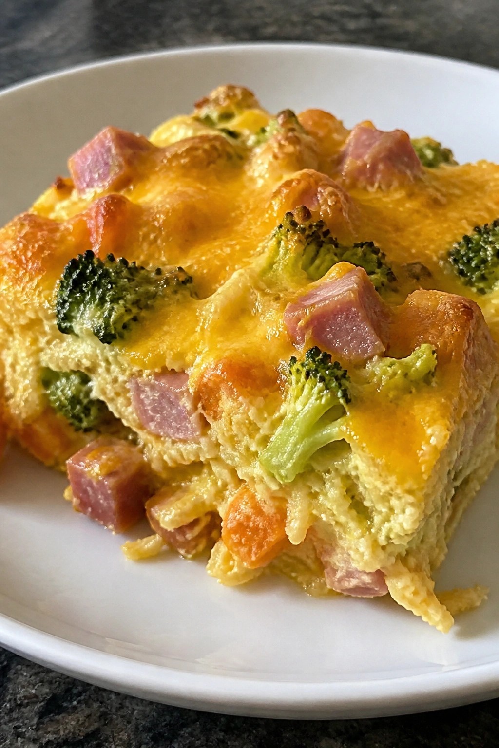 Ham Sweet Potato and Broccoli Hash Brown Casserole