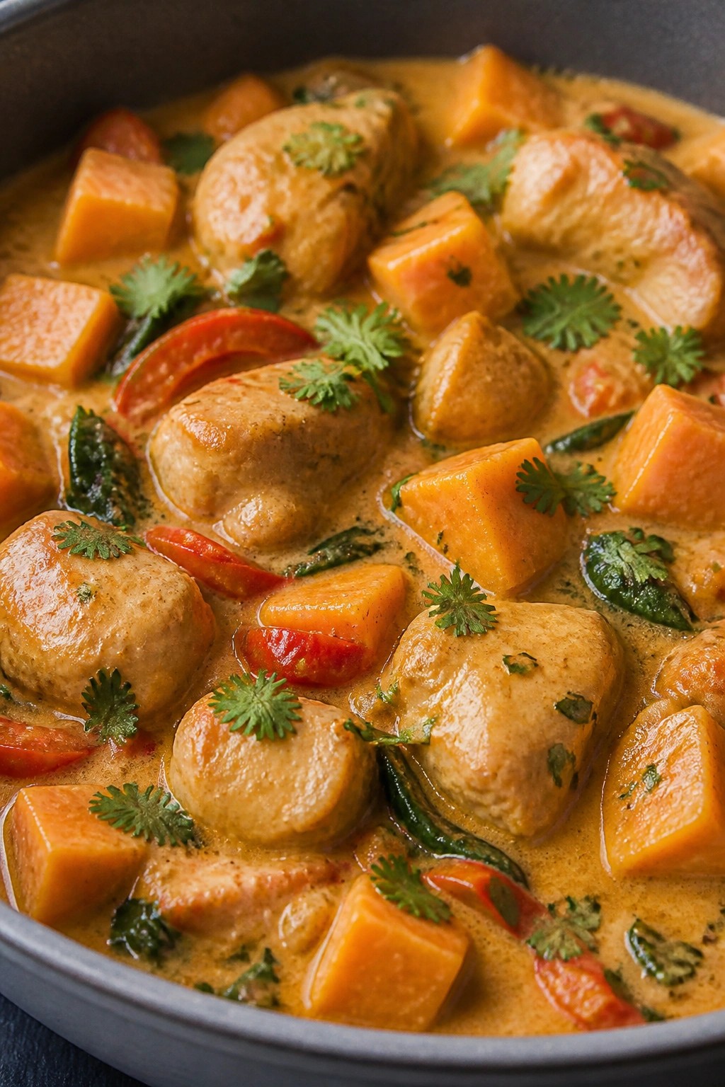 Thai Coconut Chicken Sweet Potato Casserole