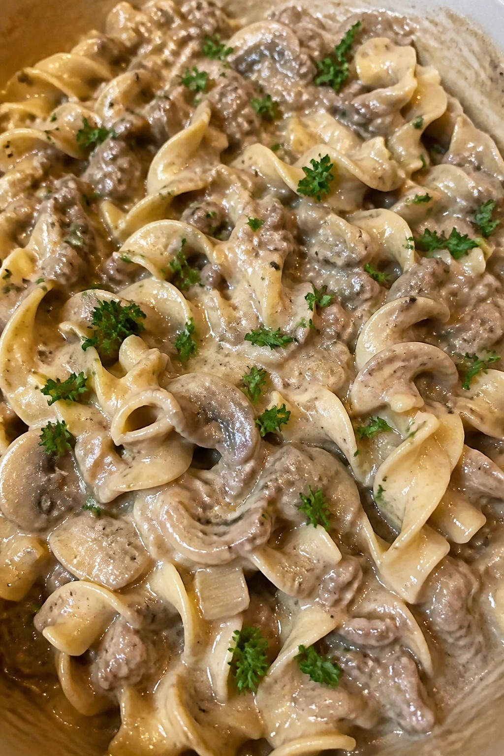 Creamy Beef Stroganoff Noodle Casserole