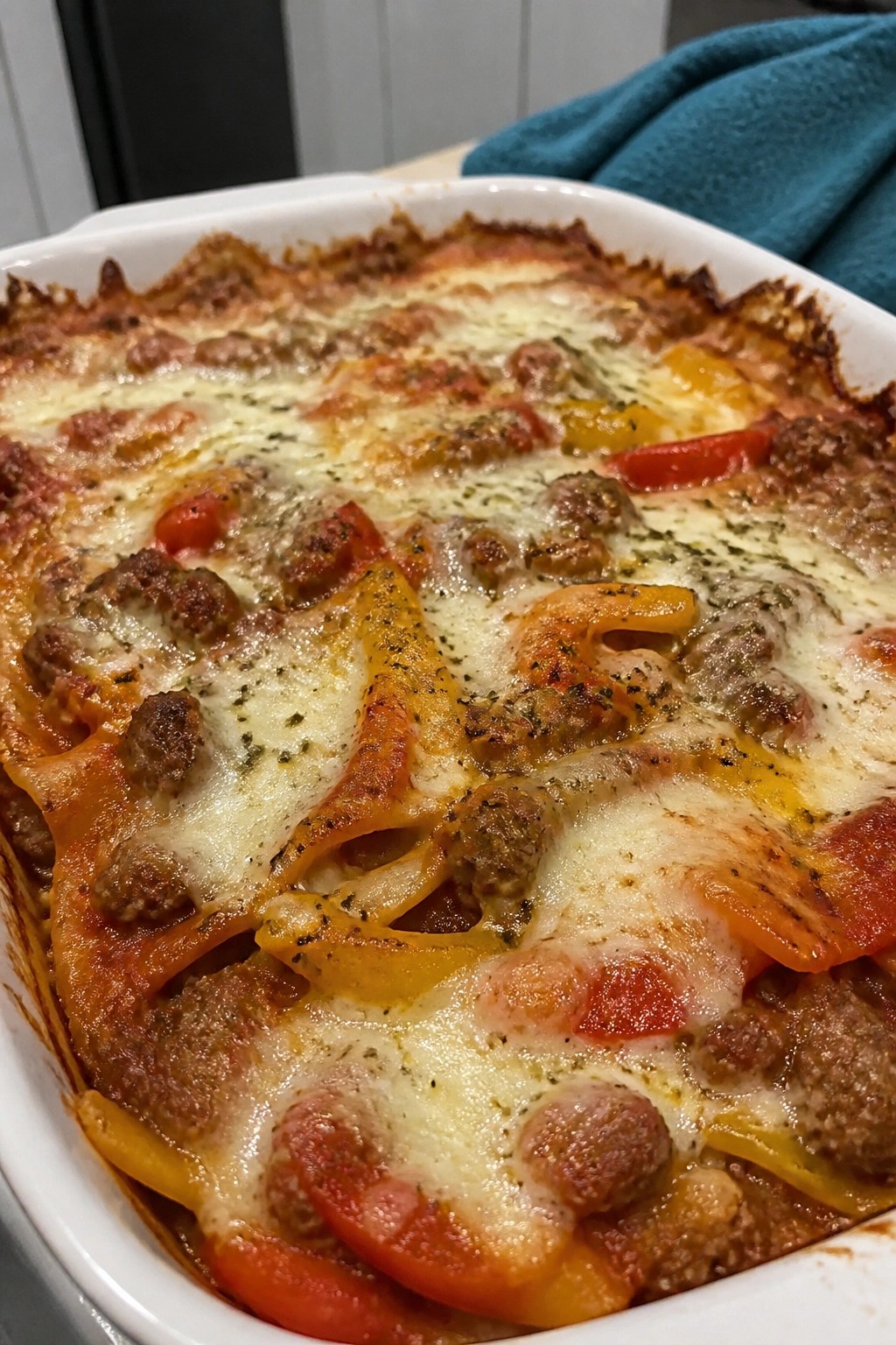 Italian Sausage and Pepper Lasagna Casserole