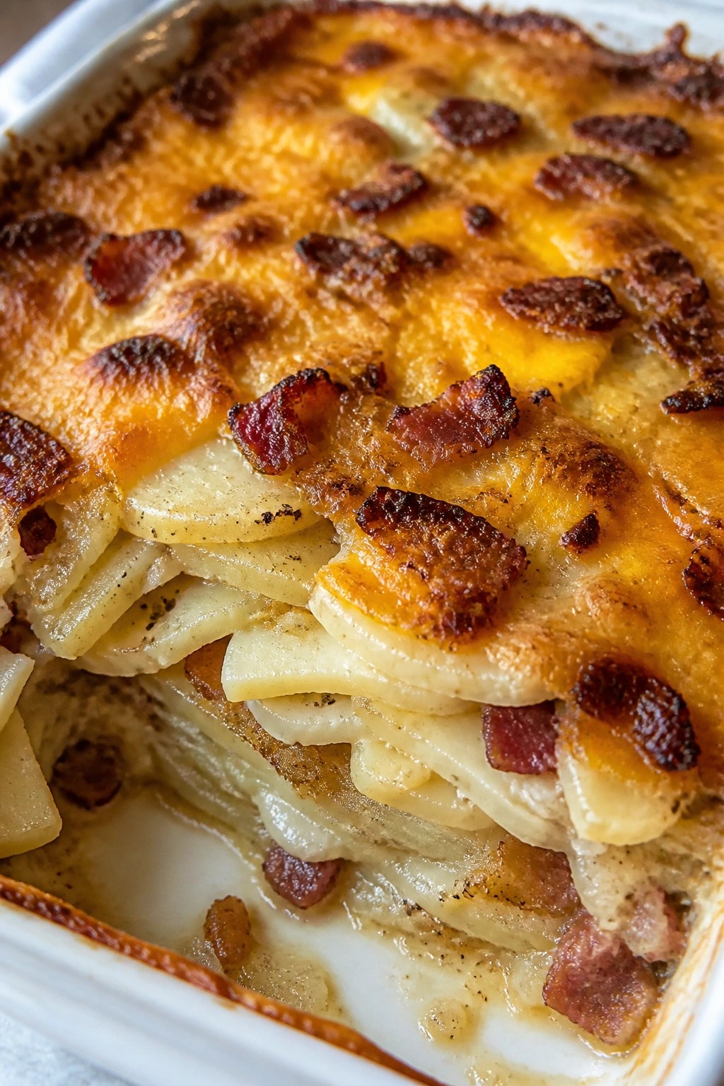 Bacon Potato and Caramelized Onion Casserole