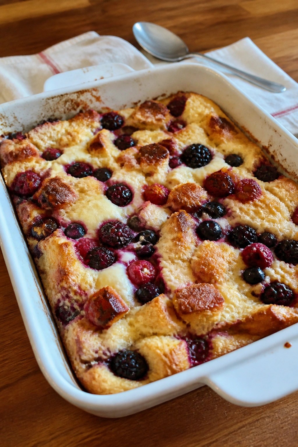 Mixed Berry Cream Cheese Breakfast Strata