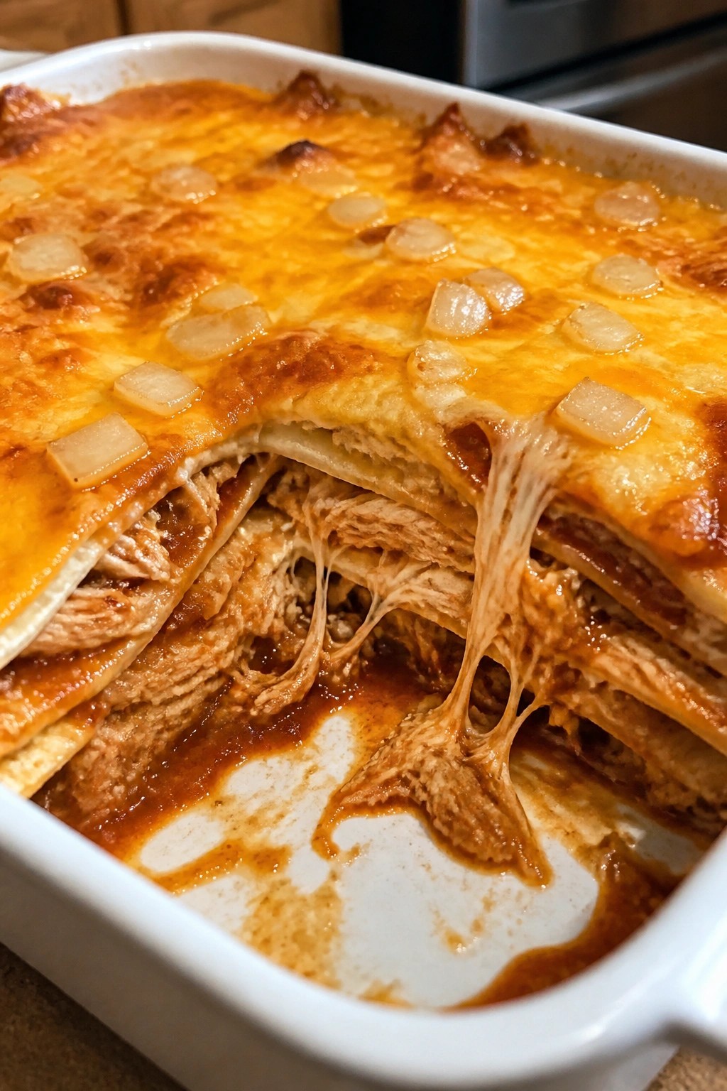 Cheesy Chicken Enchilada Casserole