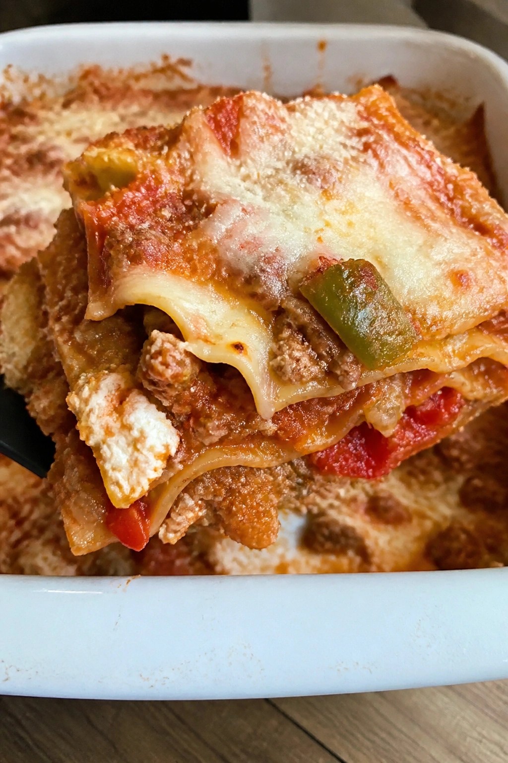 Italian Sausage and Bell Pepper Lasagna Casserole