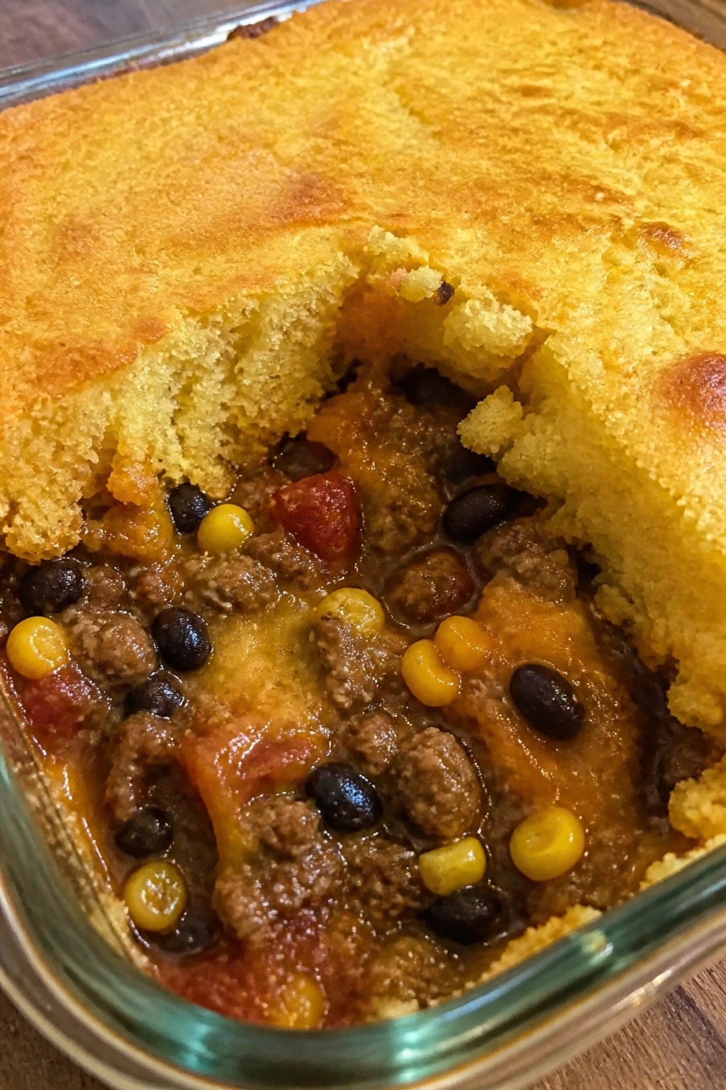 Mexican Taco Beef and Cornbread Casserole