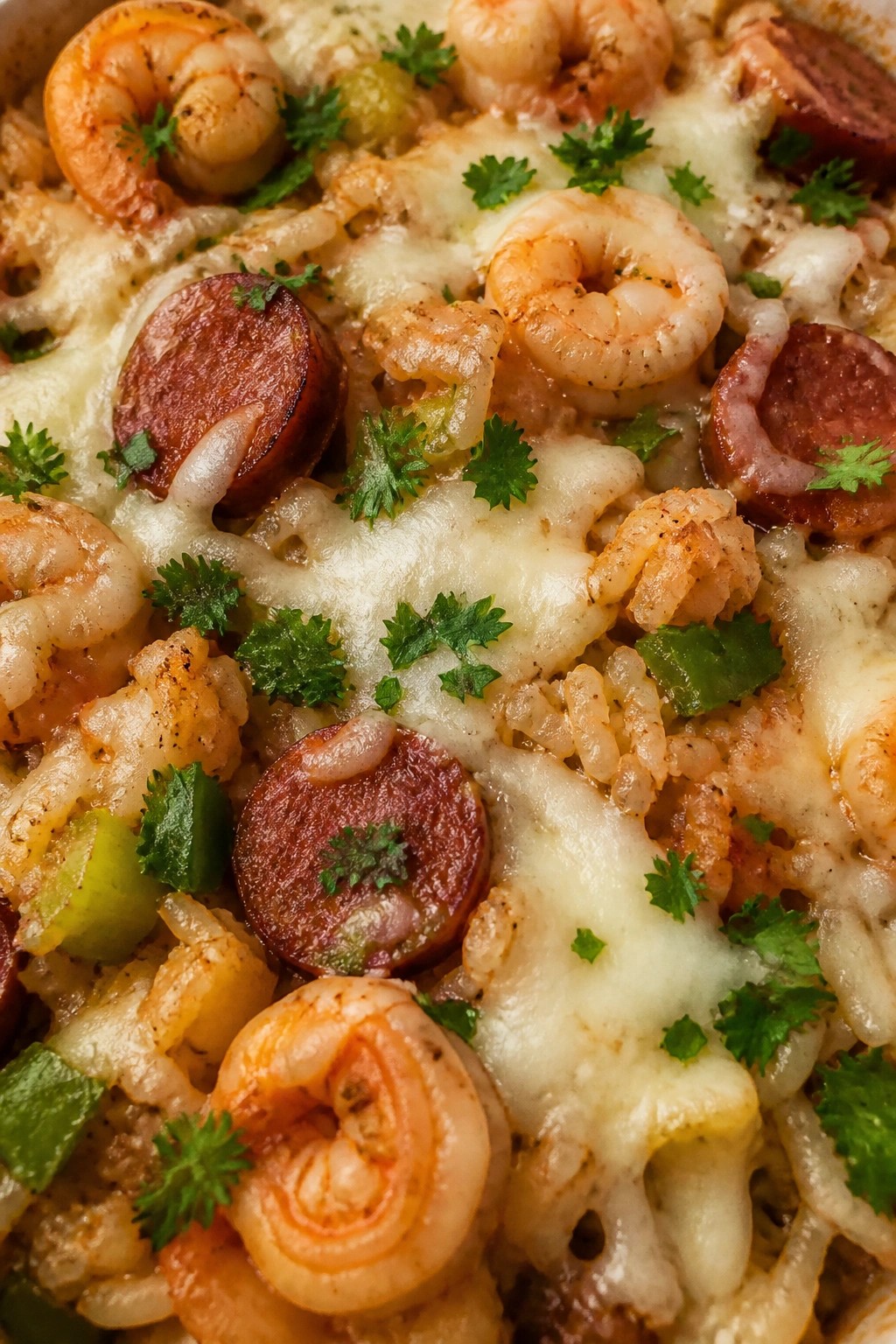 Shrimp and Andouille Creole Rice Casserole