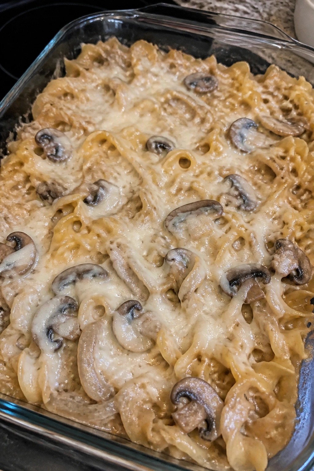 Creamy Mushroom Stroganoff Casserole with Egg Noodles