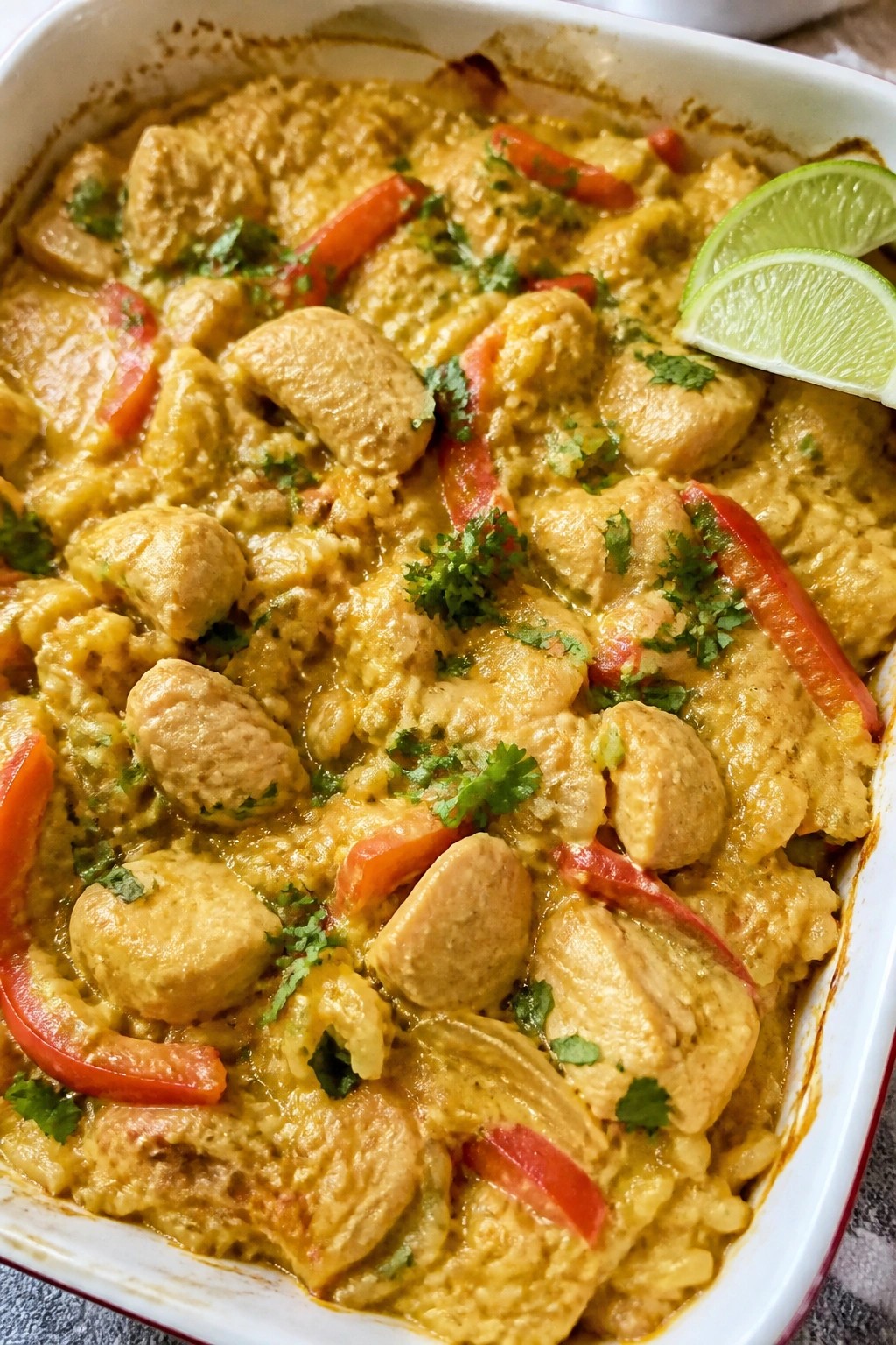 Thai Coconut Curry Chicken and Rice Bake