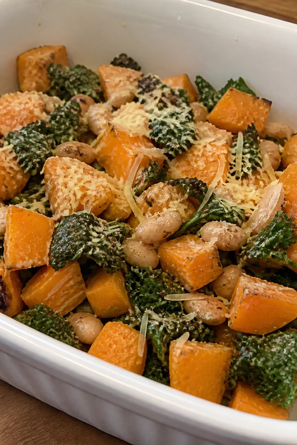 Butternut Squash White Bean Kale Bake