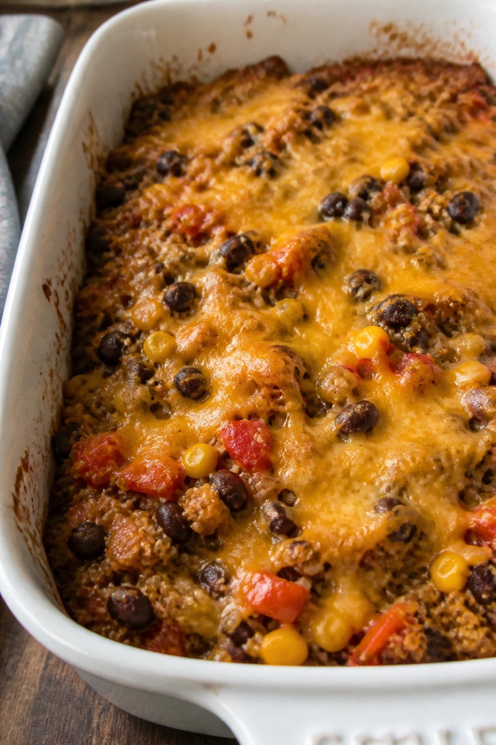 Mexican Quinoa Black Bean Casserole