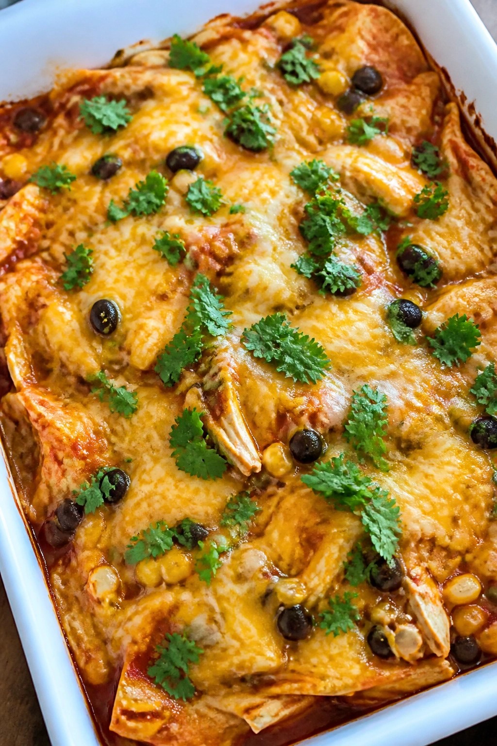 Skinny Chicken Enchilada Casserole