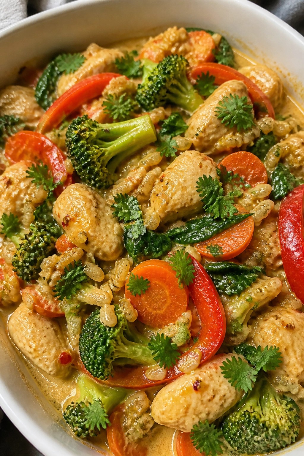 Thai-Inspired Chicken Vegetable Curry Casserole