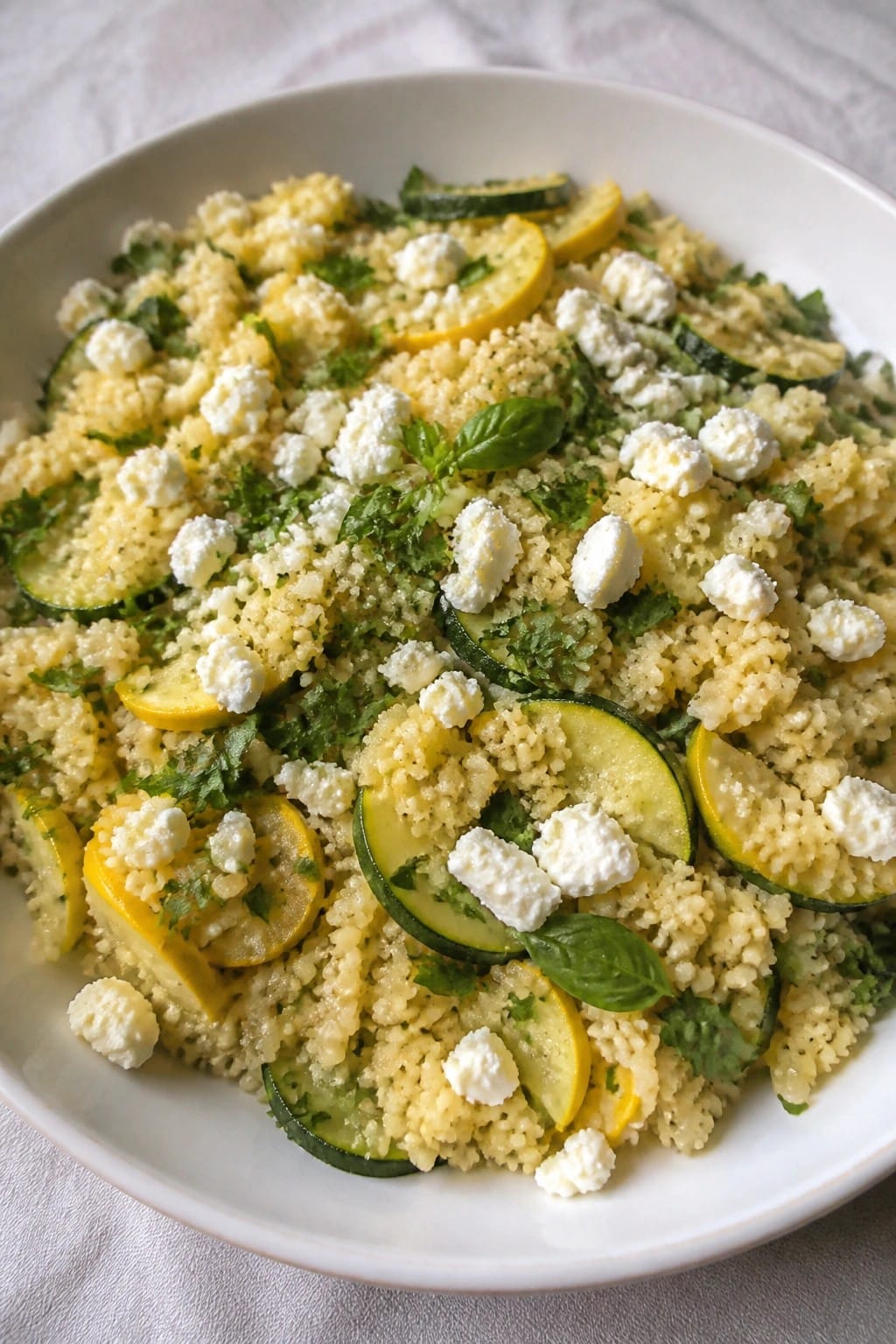 Lemon Herb Couscous and Summer Squash Bake