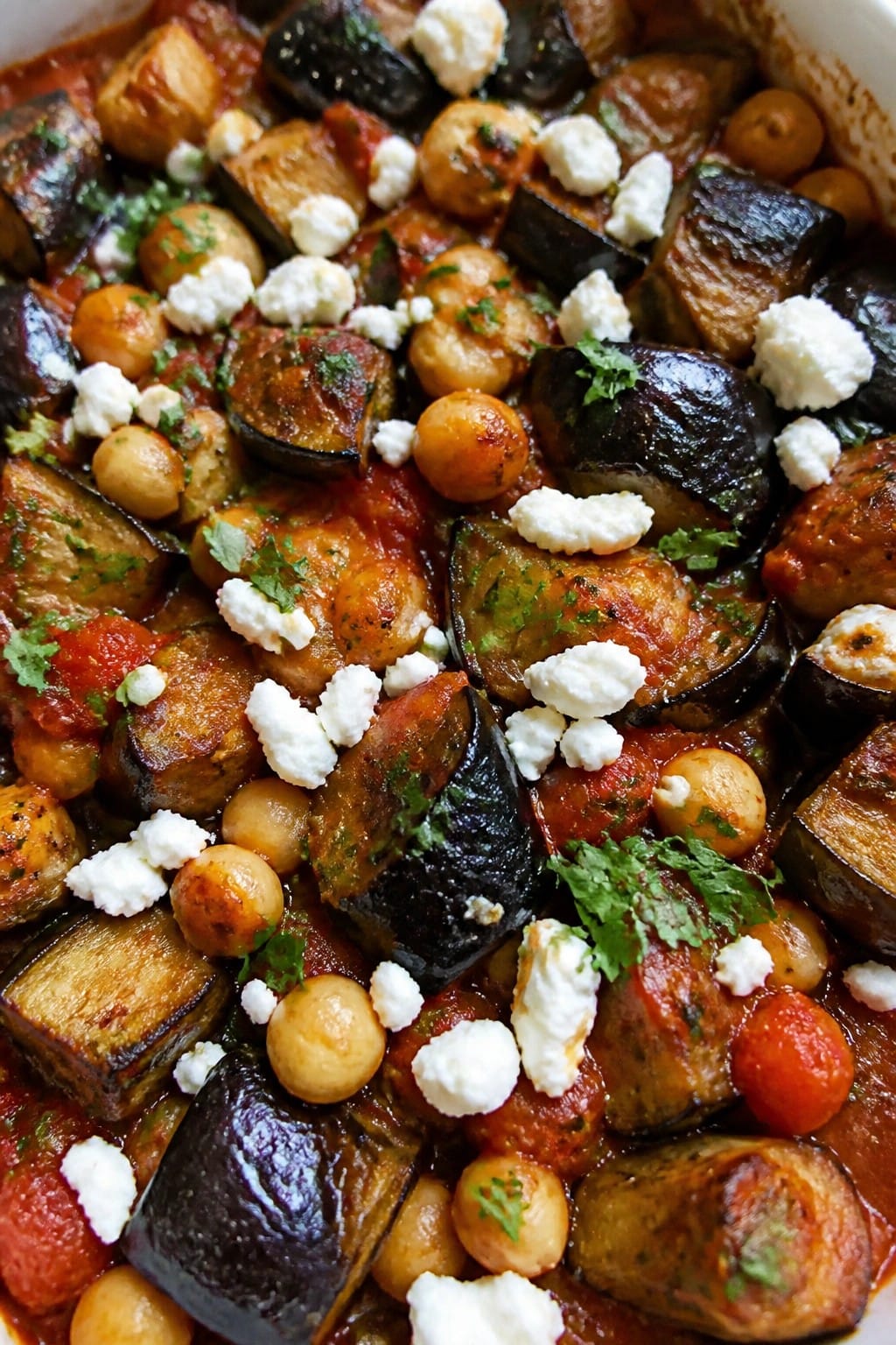 Mediterranean Eggplant and Chickpea Bake