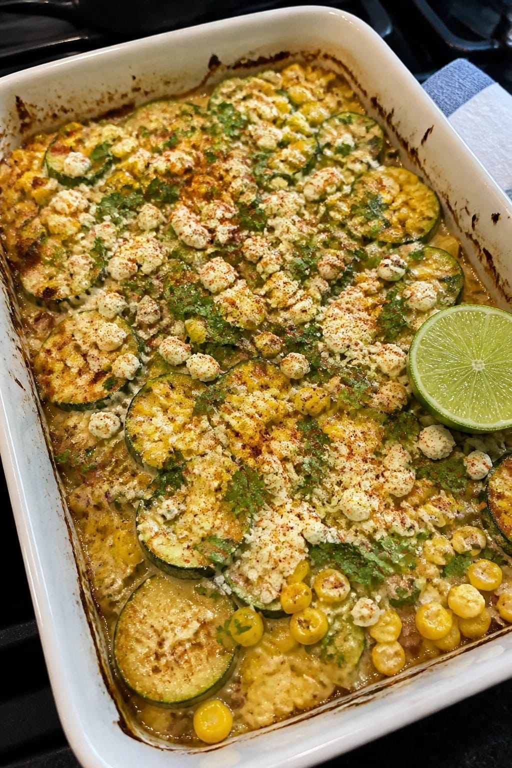Mexican Street Corn and Zucchini Casserole
