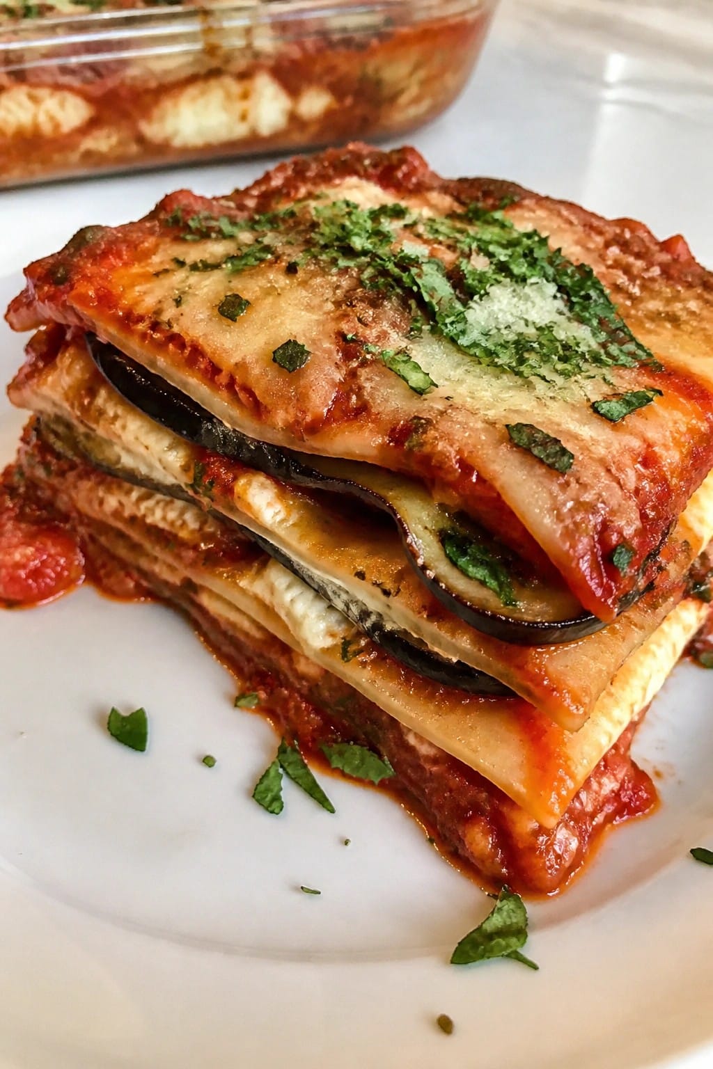 Grilled Eggplant and Fresh Herb Lasagna